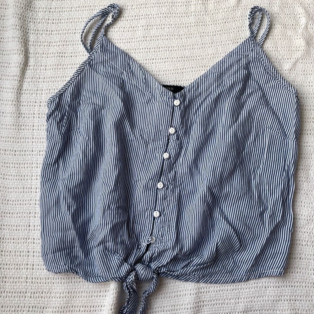 Striped Button Down Tank Top